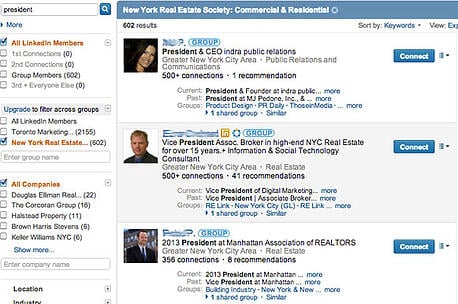 search for top prospects on LinkedIn