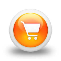 105230 3d glossy orange orb icon business cart solid